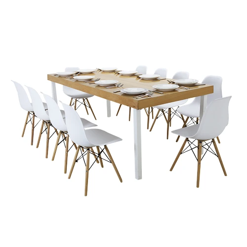 Isadora Rectangle  Dining Table & Elon Chair Setup